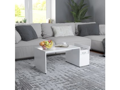 Konferenční stolek bílý 90 x 45 x 35 cm kompozitní dřevo