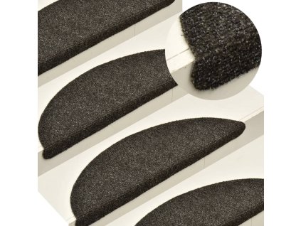 Schodové rohože samolepicí 5 ks 65 x 21 x 4 cm antracitové, půlkulaté, velké