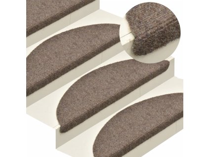 Schodové rohože samolepicí 5 ks 65 x 21 x 4 cm béžové, půlkulaté, velké