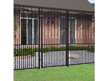 Plotová branka Kampen s kopím nahoře černá 103 x 175 cm ocel