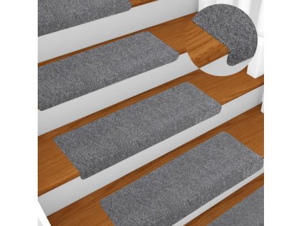 Schodové rohože samolepicí 5 ks 65 x 21 x 4 cm světle šedé s obdélníkovým okrajem