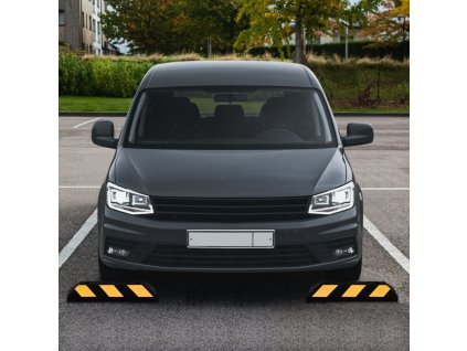 Reflexní parkovací dorazy 2 ks 56 x 15 x 10 cm guma