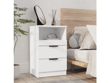 Noční stolek bílý kompozitní dřevo