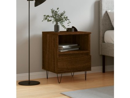 Noční stolek hnědý dub 40 x 35 x 50 cm kompozitní dřevo