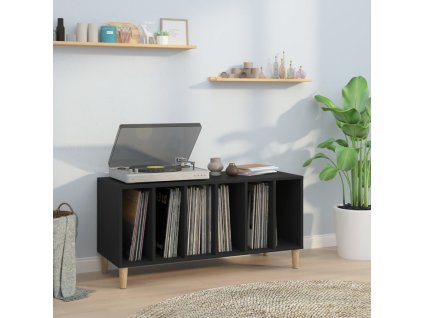 Skříňka na LP desky černá 100 x 38 x 48 cm kompozitní dřevo