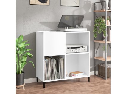 Skříňka na LP desky bílá 84,5 x 38 x 89 cm kompozitní dřevo