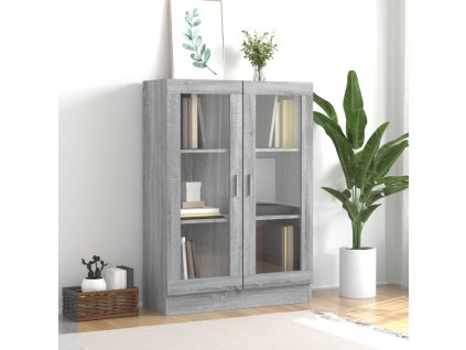 Vitrína šedá sonoma 82,5 x 30,5 x 115 cm kompozitní dřevo