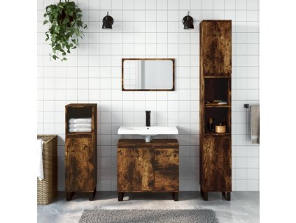 Koupelnová skříňka kouřový dub 65 x 33 x 60 cm kompozitní dřevo