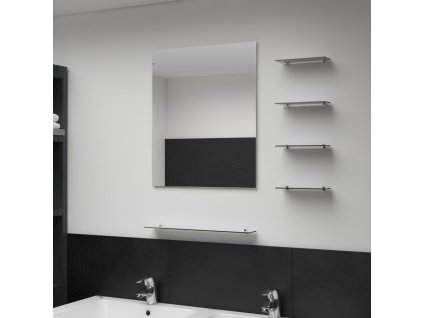 Nástěnné zrcadlo s 5 poličkami stříbrné 50 x 60 cm