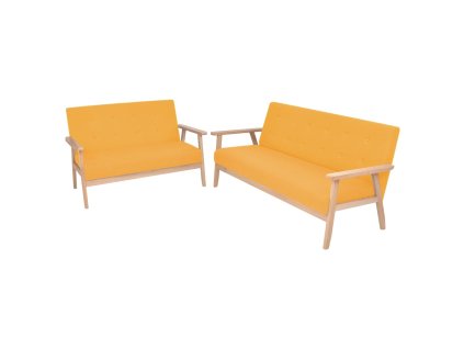 2dílná sedací souprava textilní čalounění žlutá