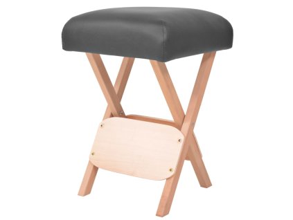 vidaXL Skládací masážní stolička s 12 cm silným sedákem černá