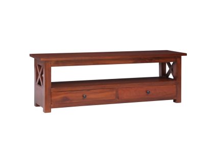 TV stolek hnědý 115 x 30 x 40 cm masivní mahagonové dřevo