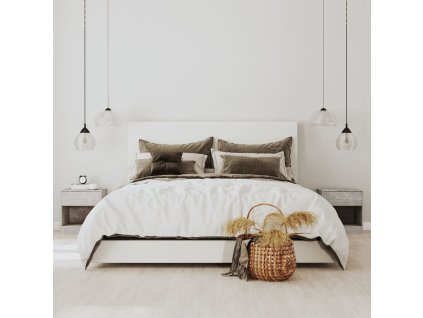 Noční stolky 2 ks se zásuvkou betonově šedá