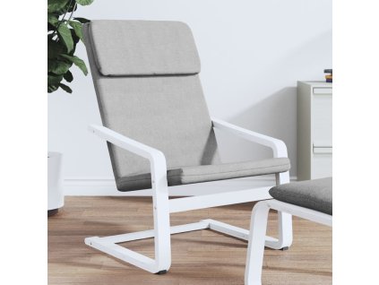 Relaxační židle světle šedá textil