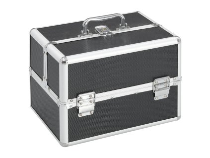 Kosmetický kufřík 22 x 30 x 21 cm černý hliník