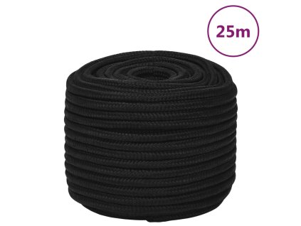 Pracovní lano černé 12 mm 25 m polyester