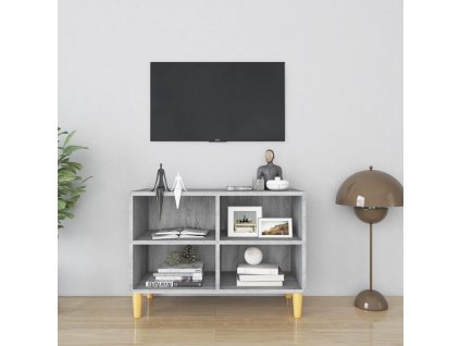 TV stolek nohy z masivního dřeva šedý sonoma 69,5 x 30 x 50 cm