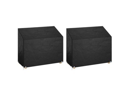 Plachty na zahradní lavice 2 ks 8 oček 160 x 70 x 70/88 cm PE