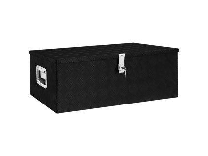 Úložný box černý 90 x 47 x 33,5 cm hliník