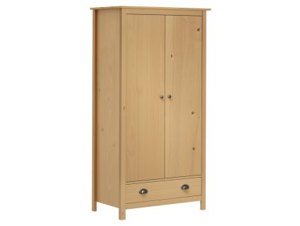 Dvoukřídlá šatní skříň Hill 89x50x170 cm masivní borové dřevo