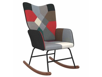 Houpací křeslo patchwork textil