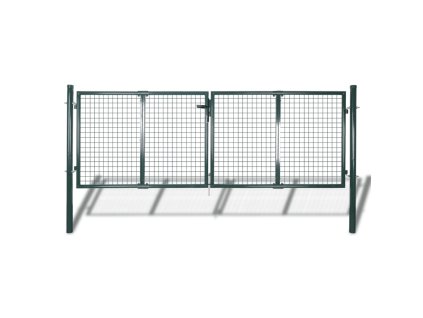 Plotová branka ocelová 300 x 125 cm zelená