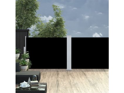 Zatahovací boční markýza / zástěna černá 120 x 1000 cm