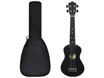 Set soprano ukulele s obalem pro děti černé 23"