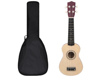 Set sopránové ukulele s obalem pro děti světlé dřevo 21"