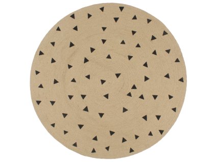 Ručně vyrobený koberec z juty s trojúhelníkovým potiskem 90 cm