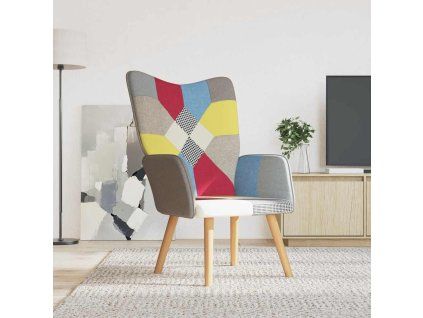 Relaxační křeslo patchwork textil 328183