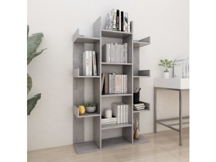 Knihovna betonově šedá 86 x 25,5 x 140 cm kompozitní dřevo