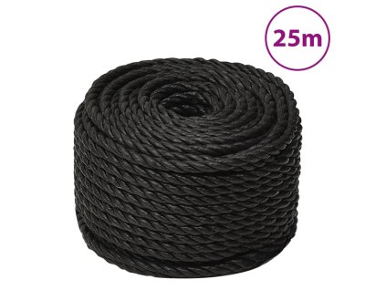 Pracovní lano černé 10 mm 25 m polypropylen