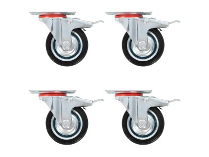 Otočná kolečka s dvojitou brzdou 4 ks 75 mm