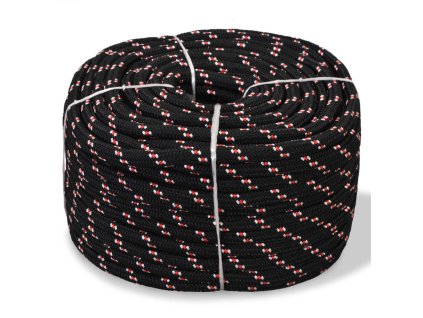 Námořní lodní lano z polypropylenu 18 mm 50 m černé