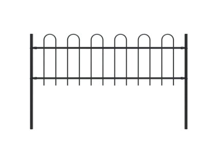 Zahradní plot s obloučky ocelový 1,8 m černý