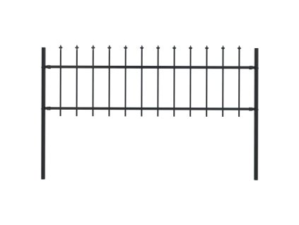 Zahradní plot s hroty ocel 1,8 m černý