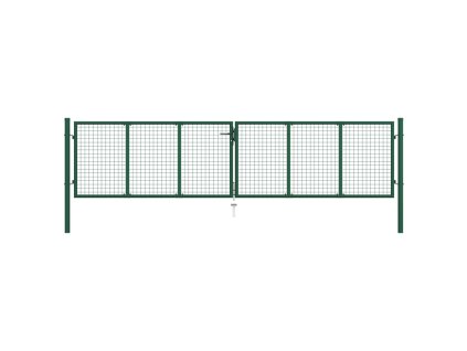 Pletivá zahradní branka ocelová 400 x 75 cm zelená