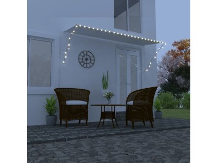 Zatahovací markýza s LED světlem 300 x 150 cm krémová