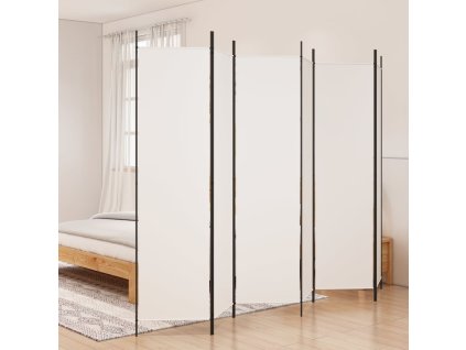 6dílný paraván bílý 300x200 cm textil