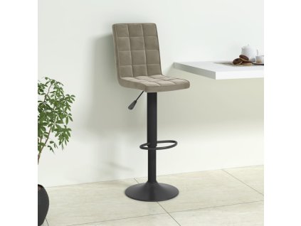 Barová židle světle šedá samet