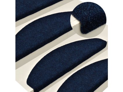 Schodové rohože samolepicí 5 ks 56 x 17 x 3 cm tmavě modré půlkulaté