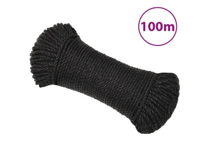 Pracovní lano černé 8 mm 100 m polypropylen