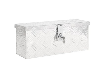 Úložný box stříbrný 50 x 15 x 20,5 cm hliník