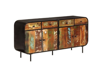 Příborník 140 x 35 x 70 cm masivní recyklované dřevo a kov