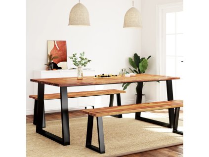 Jídelní stůl s živou hranou 200x90x75 cm masivní akáciové dřevo