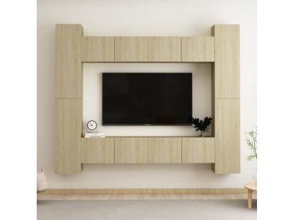 8dílný set TV skříněk dub sonoma kompozitní dřevo