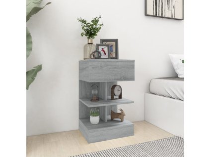 Noční stolek šedý sonoma 40 x 35 x 65 cm kompozitní dřevo