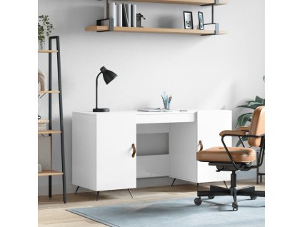 Psací stůl bílý s vysokým leskem 140x50x75 cm kompozitní dřevo