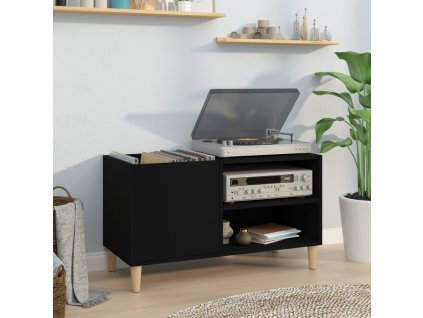 Skříňka na LP desky černá 84,5 x 38 x 48 cm kompozitní dřevo